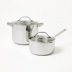 7pc Stainless Steel Cookware Set Silver - Figmint™ -Figmint GUEST 0780e09a ae70 4b57 b0da a9d7cfb58863