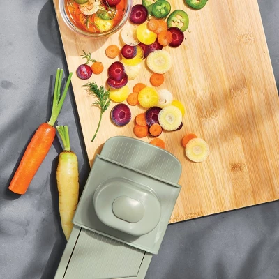 Hand Held Mandoline Green - Figmint™: Stainless Steel Cucumber Slicer, Dishwasher-Safe Kitchen Tool 3 Hand Held Mandoline Green - Figmint™: Stainless Steel Cucumber Slicer, Dishwasher-Safe Kitchen Tool