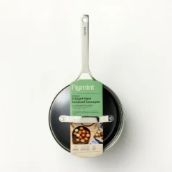 3qt Nonstick Hard Anodized Aluminum Sauce Pan With Lid Dark Gray - Figmint™ -Figmint GUEST 148fa994 588a 40c2 82c2 84f92e0a60c7