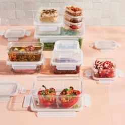 24pc (set Of 12) Plastic Food Storage Container Set With Lids Clear - Figmint™