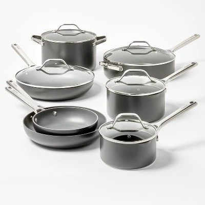 5qt Nonstick Hard Anodized Aluminum Saute Pan Dark Gray - Figmint™ 8 5qt Nonstick Hard Anodized Aluminum Saute Pan Dark Gray - Figmint™ - Image 6
