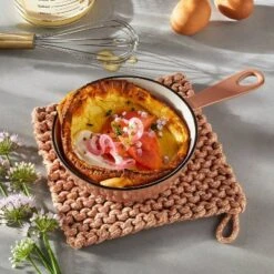 7" Rope Trivet Marled Terracotta Orange - Figmintâ„¢: Reversible Woven Pot Holder, Kitchen Textile, Spot Clean
