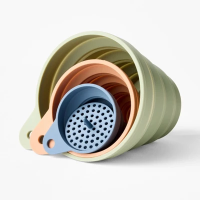 4pc Silicone Collapsible Funnel Set - Figmint™: Multicolored Kitchen & Cooking Funnels, Dishwasher-Safe, 5.59" Height 4 4pc Silicone Collapsible Funnel Set - Figmint™: Multicolored Kitchen & Cooking Funnels, Dishwasher-Safe, 5.59" Height - Image 2