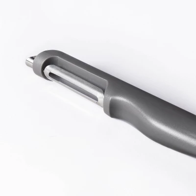 Soft Grip Swivel Peeler Dark Gray - Figmint™: Non-Slip Grip, Polypropylene & Stainless Steel, Hand Wash, Dishwasher-Safe 4 Soft Grip Swivel Peeler Dark Gray - Figmint™: Non-Slip Grip, Polypropylene & Stainless Steel, Hand Wash, Dishwasher-Safe - Image 2