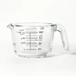 1 Cup Glass Measuring Cup Clear - Figmint™: Borosilicate, Microwave & Dishwasher Safe, 8oz Capacity -Figmint GUEST 36c1d96d 309c 4205 8a0f 4c8e61544675