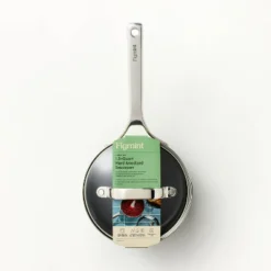 1.5qt Nonstick Hard Anodized Aluminum Sauce Pan With Straining Lid Dark Gray - Figmint™ -Figmint GUEST 46439989 1c37 4604 8341 84876e912c91