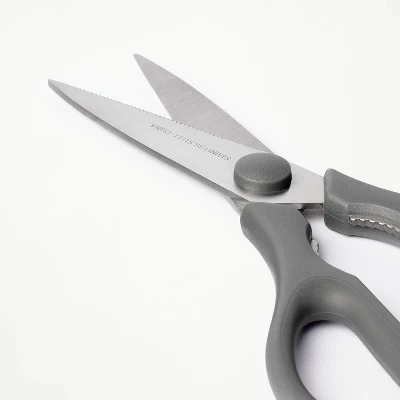 Stainless Steel Kitchen Shears With Soft Grip Dark Gray - Figmint™: Kitchen Scissors For Food, 3" Blade, Hand Wash 4 Stainless Steel Kitchen Shears With Soft Grip Dark Gray - Figmint™: Kitchen Scissors For Food, 3" Blade, Hand Wash - Image 2