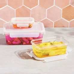 6pc (set Of 3) Plastic Rectangle Food Storage Container Set Clear - Figmint™
