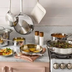 12pc Stainless Steel Cookware Set With 6pc Pan Protectors Silver - Figmint™