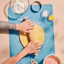 17.28" Adjustable Wood Rolling Pin Light Brown - Figmint™: Handled For Baking, Hand Wash, 1.16 Lbs