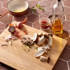 12"x15" Nonslip Rubberwood Cutting Board Natural - Figmint™: Charcuterie, Non-Skid Feet, Hand Wash, 1-Year Warranty