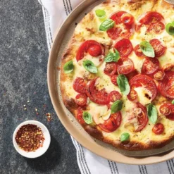 Nonstick Aluminized Steel Pizza Pan Gold - Figmintâ„¢: Round Oven-Safe Tray, Dishwasher-Safe, 15" Diameter