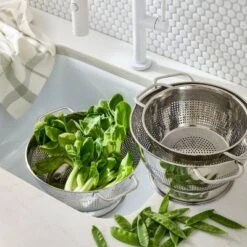 3pc (1.5qt, 3qt, And 5qt) Stainless Steel Colander Set Silver - Figmintâ„¢: Kitchen Strainer Collection, Dishwasher-Safe
