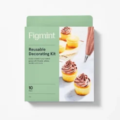 10pc Cake Decorating Set Clear - Figmint™: Piping & Icing Bag With Tips, Stainless Steel & Polypropylene, Hand Wash -Figmint GUEST 83ad12ea c0be 4b71 abe4 59c3ca095bbf