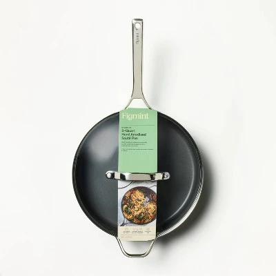 5qt Nonstick Hard Anodized Aluminum Saute Pan Dark Gray - Figmint™ 7 5qt Nonstick Hard Anodized Aluminum Saute Pan Dark Gray - Figmint™ - Image 5