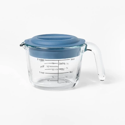2 Cup Glass Measuring Cup With Lid Clear - Figmint™: Borosilicate, Dishwasher & Freezer Safe, Kitchen Essential 5 2 Cup Glass Measuring Cup With Lid Clear - Figmint™: Borosilicate, Dishwasher & Freezer Safe, Kitchen Essential - Image 3