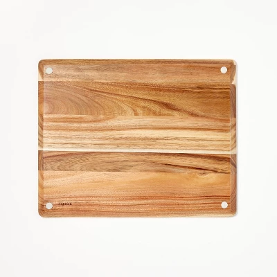 12"x15" Nonslip Acacia Wood Cutting Board Natural - Figmint™ 4 12"x15" Nonslip Acacia Wood Cutting Board Natural - Figmint™ - Image 2