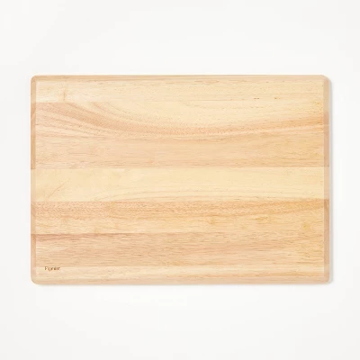 14"x20" Rubberwood Carving Board With Juice Groove Natural - Figmint™ 4 14"x20" Rubberwood Carving Board With Juice Groove Natural - Figmint™ - Image 2