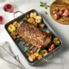 15.74" Aluminum Ceramic Roasting Pan Dark Gray - Figmint™: Nonstick, Dishwasher & Oven-Safe, 7.9 Qt Capacity -Figmint GUEST a7823653 2daa 4702 9371 46d5009f3888