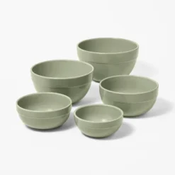 5pc Earthenware Ceramic Mixing Bowl Set - Figmint™ -Figmint GUEST ae46ef9a f4b5 4ac4 b48c 017f5e6252ea