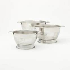 3pc (1.5qt, 3qt, And 5qt) Stainless Steel Colander Set Silver - Figmint™: Kitchen Strainer Collection, Dishwasher-Safe 7 3pc (1.5qt, 3qt, And 5qt) Stainless Steel Colander Set Silver - Figmint™: Kitchen Strainer Collection, Dishwasher-Safe -Figmint GUEST b1426d32 734a 4d76 86a7 07cf13f01c2c