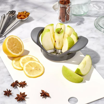 Apple Wedger Gray - Figmint™: Stainless Steel & Plastic, Dishwasher-Safe, 2-Piece Fruit Wedger, 1-Year Warranty 3 Apple Wedger Gray - Figmint™: Stainless Steel & Plastic, Dishwasher-Safe, 2-Piece Fruit Wedger, 1-Year Warranty
