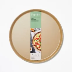 Nonstick Aluminized Steel Pizza Pan Gold - Figmint™: Round Oven-Safe Tray, Dishwasher-Safe, 15" Diameter -Figmint GUEST bdc2b29f 6526 40e4 9077 824919a2b79b