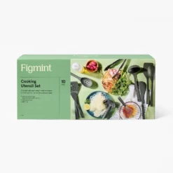 10pc Silicone Kitchen Utensil Set - Figmint™: Gray Cooking Utensils, Dishwasher-Safe, Includes Tongs & Whisk -Figmint GUEST c926f635 6514 4238 a99a 601a3eb6163f