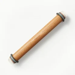 17.28" Adjustable Wood Rolling Pin Light Brown - Figmint™: Handled For Baking, Hand Wash, 1.16 Lbs -Figmint GUEST cee9c203 45a1 4192 b58a cbb8d65580cd