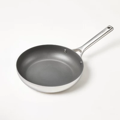 8" Nonstick Stainless Steel Frypan Silver - Figmint™ 4 8" Nonstick Stainless Steel Frypan Silver - Figmint™ - Image 2