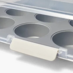 12ct Nonstick Aluminized Steel Muffin Pan With Lid Clear - Figmint™ -Figmint GUEST d653ff7a a8dc 430d 9daf c933de26af0c