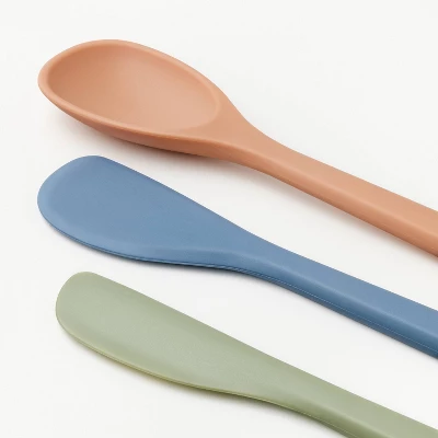 3pk Silicone Mini Spatula Set - Figmint™: Multicolored Kitchen Utensil Set, Dishwasher-Safe, Adult Use 4 3pk Silicone Mini Spatula Set - Figmint™: Multicolored Kitchen Utensil Set, Dishwasher-Safe, Adult Use - Image 2