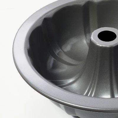 12 Cup Nonstick Carbon Steel Fluted Cake Pan Gray - Figmint™ 5 12 Cup Nonstick Carbon Steel Fluted Cake Pan Gray - Figmint™ - Image 3