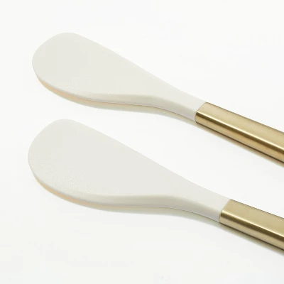 2pk Champagne/Silicone Mini Spatula Set Cream - Figmint™: Dishwasher-Safe, Flexible Kitchen Utensils 4 2pk Champagne/Silicone Mini Spatula Set Cream - Figmint™: Dishwasher-Safe, Flexible Kitchen Utensils - Image 2