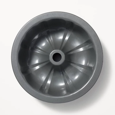 12 Cup Nonstick Carbon Steel Fluted Cake Pan Gray - Figmint™ 4 12 Cup Nonstick Carbon Steel Fluted Cake Pan Gray - Figmint™ - Image 2