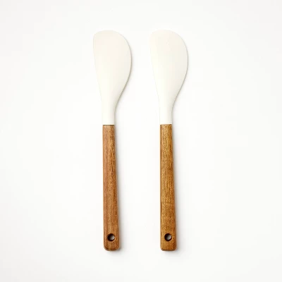 2pk Acacia Wood/Silicone Mini Spatula Set - Figmint™ 5 2pk Acacia Wood/Silicone Mini Spatula Set - Figmint™ - Image 3