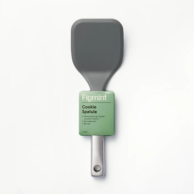 Stainless Steel With Silicone Cookie Spatula Dark Gray - Figmint™: Dishwasher-Safe Kitchen Utensil, Solid Turner 5 Stainless Steel With Silicone Cookie Spatula Dark Gray - Figmint™: Dishwasher-Safe Kitchen Utensil, Solid Turner - Image 3