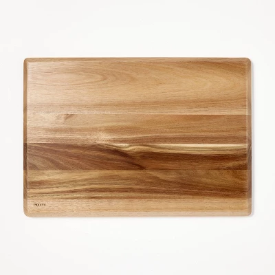 14"x20" Acacia Wood Carving Board With Juice Groove Natural - Figmint™: Reversible Wooden Cutting Board, Charcuterie 4 14"x20" Acacia Wood Carving Board With Juice Groove Natural - Figmint™: Reversible Wooden Cutting Board, Charcuterie - Image 2