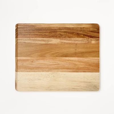 2pc Reversible Acacia Wood Cutting Board Set Natural - Figmint™: Charcuterie & Kitchen Boards With Juice Canal 4 2pc Reversible Acacia Wood Cutting Board Set Natural - Figmint™: Charcuterie & Kitchen Boards With Juice Canal - Image 2