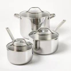 12pc Stainless Steel Cookware Set With 6pc Pan Protectors Silver - Figmint™ -Figmint GUEST fc2a7b6a df92 471f 9bc1 272942c76a82