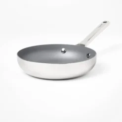 8" Nonstick Stainless Steel Fry Pan Silver - Figmint™: Ceramic Nonstick, Induction Safe, Oven-Safe To 500°F -Figmint GUEST fd6c93af b37d 4537 a059 ad39a03552c6